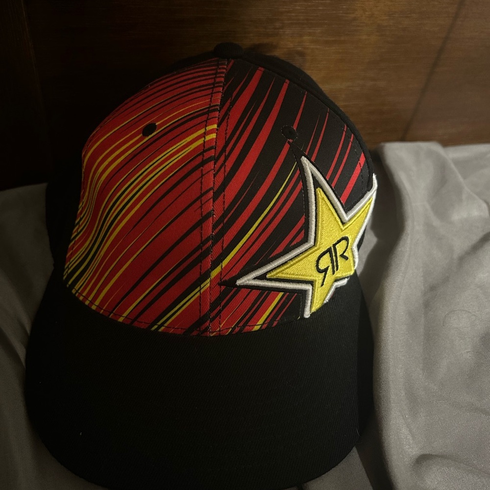 Rockstar Energy Red and Yellow Men's Hat